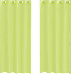 vidaXL 2 db almazöld fátyolfüggönyök rojtokkal 140x245 cm