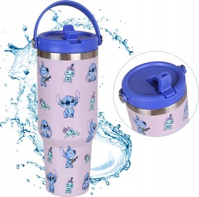 Stitch Nagy thermo bögre fedővel, Rozsdamentes Acél utazó 1,18l