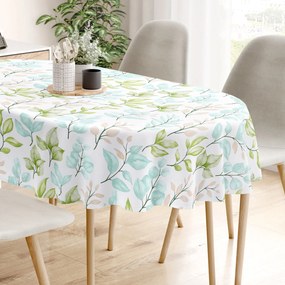 Goldea ovális pamut terítő deluxe - festett levelek 120 x 160 cm