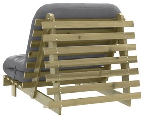 tömör impregnált fenyőfa futon kanapéágy matraccal 80x206x11 cm