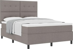 vidaXL Boxrugós ágy matracmal fejtámlával Tópszínű 140 x 190 cm szövet