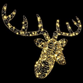 Rénszarvas húzta szán 140 LED-del Meleg fehér 60 cm Rattan