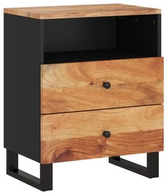 Tömör akácfa és szerelt fa éjjeliszekrény 50 x 33 x 62 cm