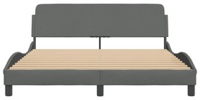 sötétszürke szövet ágykeret Dover 160 x 200 cm