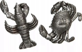 Figura Dekoráció Rák Tengerészet ezüst vízálló nappali 2 db