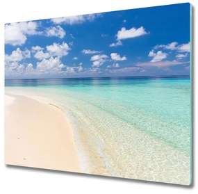 Üveg vágódeszka Strand a Maldív-szigeteken 60x52 cm