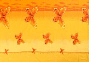 ORANGE BUTTERFLY sárga-narancssárga pamut ágyneműhuzat Ágyneműhuzat mérete: 70 x 90 cm | 140 x 200 cm