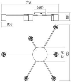 Redo 01-4052 - Spotlámpa NOA 6xGU10/10W/230V fekete