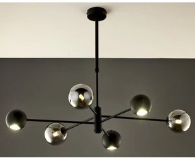 Jupiter 1974 - Csillár rúdon MOKA 3xGU10/10W/230V + 3xG9/10W/230V fekete/króm