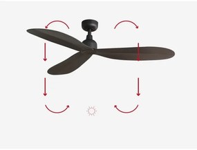 FARO 34301 - Mennyezeti ventilátor PALMA barna átm. 129 cm IP44 + távirányítás