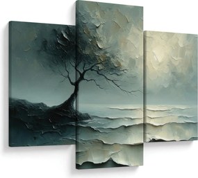 Kép - Olajfestmény egy fa az óceánnal (90x60 cm)