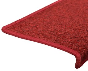 30 db lépcsőszőnyeg 65 x 21 x 4 cm bordó téglalap alakú széllel