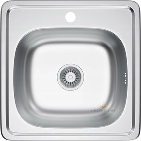 Konyhai mosogató süllyesztett acél mikrodekor 48x48 cm Melanstar