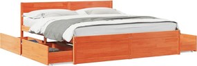 vidaXL viaszbarna tömör fenyőfa ágy matrac nélkül 200 x 200 cm