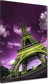 Vászonkép 80x120 Lila Eiffel égbolt