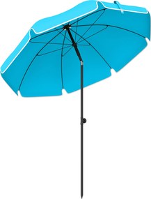 Outsunny strandernyő Ø150 cm — vízlepergető, dönthető és magasságban állítható, homokleszúró, összecsukható hordtáskával — kék | Aosom