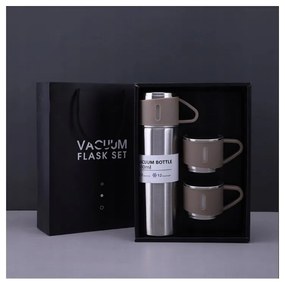 Termosz 500 ml 3 csészével HOT&COLD, bézs