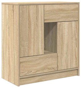 sonoma tölgy komód fiókokkal és ajtókkal 70,5x34x74,5 cm