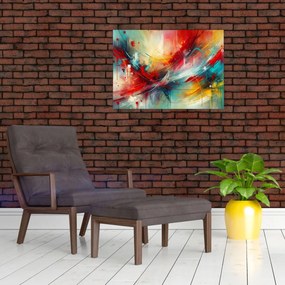 Üveg kép – Absztrakció pirossal (70x50 cm)