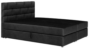 Franciaágy Boxspring 140x200 cm Waller (ágyráccsal és matraccal) (fekete). 1007716