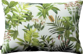 Párnahuzat 47x28 zöld-piros növényzet fehér alapon