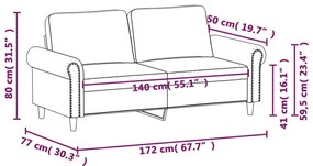vidaXL kétszemélyes fekete bársony kanapé 140 cm