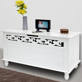 Casaria JERSEY fa láda, 80x40x48cm, fehér