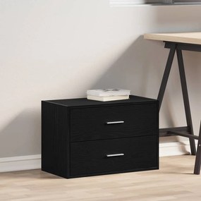 fekete tölgy szerelt fa szekrény 2 fiókkal 60 x 31 x 40 cm