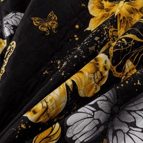 Ágytakaró GOLD BUTTERFLY fekete Méret: 220 x 240 cm