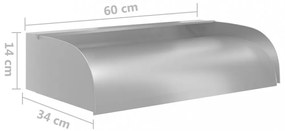 304-es rozsdamentes acél vízesés LED-ekkel 60 x 34 x 14 cm