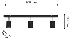 LED Spotlámpa TUNE 3xGU10/4,8W/230V fekete