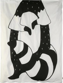 Pamut ágynemű kiságyba RACCOON fekete-fehér Ágyneműhuzat mérete: 40 x 60 cm | 100 x 135 cm