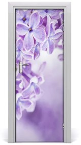 Fotótapéta ajtóra lila virágok 95x205 cm