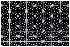 Fekete szőnyeg geometrikus mintával 160 x 230 cm SIBEL Beliani