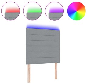 LED fejtámla modern dizájnnal világosszürke 100 cm szövet