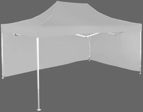 Gyorsan összecsukható sátor 3x4,5m - alumínium, 2 oldalfal, Szürke / antracit