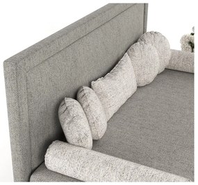 Szürke kárpitozott egyszemélyes ágy 90x200 cm Scala – Maison de Rêve