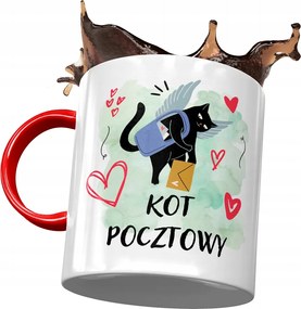 Piros Bögre Cicával Cica Cuki Ajándék Nyomtatott Fotóval