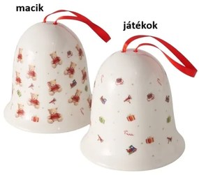 Karácsonyi Kerámia harang két féle 10,5 cm / Macis