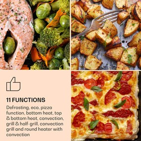 Klarstein Illuminosa Smart, beépített sütő, 2800 W, 11 funkció, applikációval vezérelhető