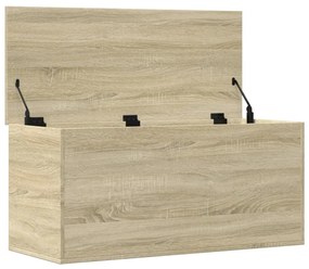sonoma tölgy színű szerelt fa tárolóláda 100x42x46 cm