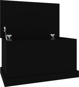 vidaXL fekete szerelt fa tárolóláda 70x40x38 cm