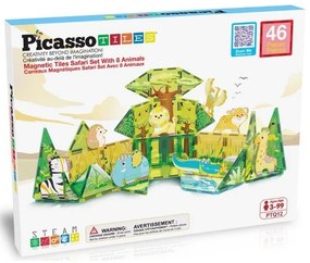 PicassoTiles mágneses építőkészlet Safari Set 8 állattal