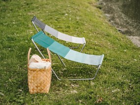 Összecsukható strandnyugágy SAND, zöld csíkokkal