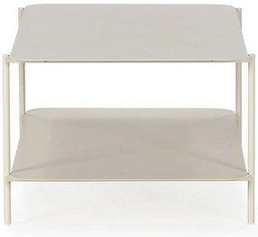 Krémszínű fém dohányzóasztal 58x90 cm Beatrix – MOME