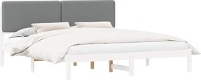 vidaXL Ágykeret Kárpitozott Fejtámlával Világosszürke 200 x 200 cm