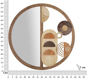 Fali tükör blokk ø 80x3cm