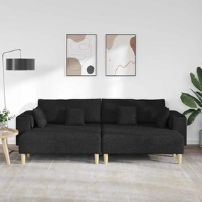 Szövet kanapé párnával 3 pcs Fekete 208 cm szövet