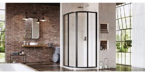 Ravak 3114O302Z1 - SUPERNOVA négyrészes negyedköríves zuhanykabin 80x80 cm fekete