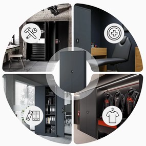 Fém iratszekrény JAN II, 1150 x 185 x 400 mm, antracit